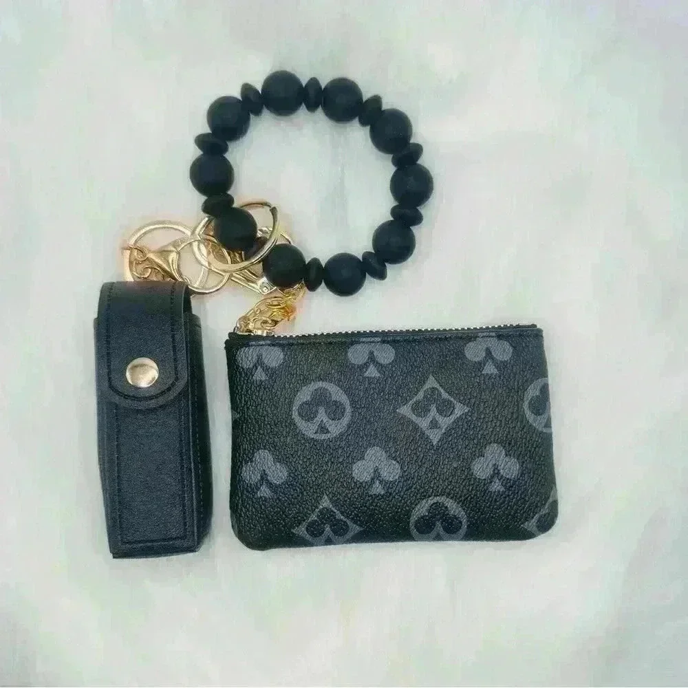 Designer Inspired CardCoin purse Wristlet Bracelet and lip balm/ lipstic…